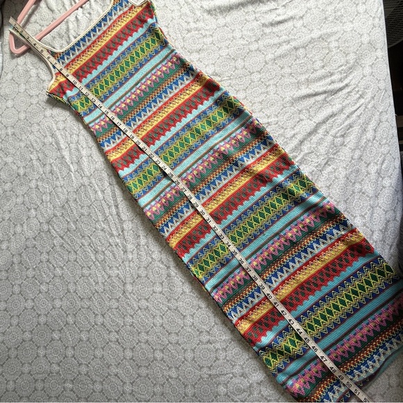 SHEIN Multicolor Zigzag Knit Bodycon Maxi Dress Size Petite M - Picture 8 of 8
